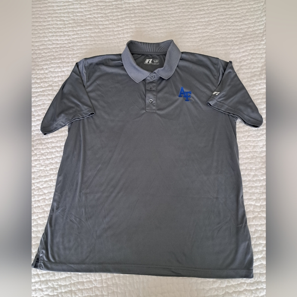 Air Force Academy Gray Polo Shirt Russell Athletics